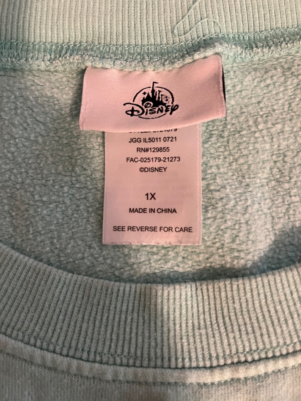 Walt Disney World Crew Sweatshirt Mickey Ombre Blues 100% Cotton EUC Size 1X